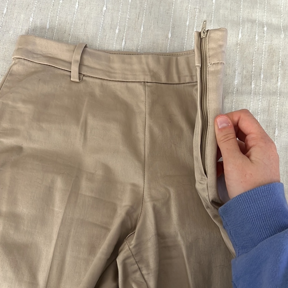 H&M Cropped Capri Skinny Khaki Dress Pants - Picture 6 of 9